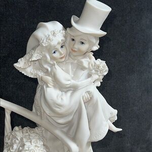 Charming White Porcelain Couple Figurine